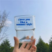 Korean Glass i love you like a summer night Heat-resistant Coffee Mug Household Breakfast Gift Home Drinkware Milk Mug Juice Cup