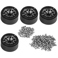 4PCS 1.9 Metal Beadlock 12 Hole Wheel Hub Rims for 1/10 RC Crawler Axial SCX10 90046 AXI03007 Traxxas TRX4 D90