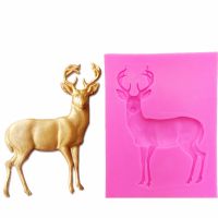 【YF】 Kitchen cake baking Deer silicone mold fondant molds Christmas day decoration tools chocolate gumpaste mould T1099