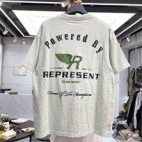 Streetwear พัฟพิมพ์แบรนด์ขนาดใหญ่หลวมสีดำแอปริคอท Tee ท็อปส์เสื้อยืดสำหรับผู้ชาย