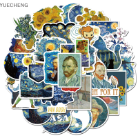 YUECHENG สติ๊กเกอร์ Vincent Willem Van Gogh,สติ๊กเกอร์ดอกทานตะวันจิตรกรศิลปะ40ชิ้น