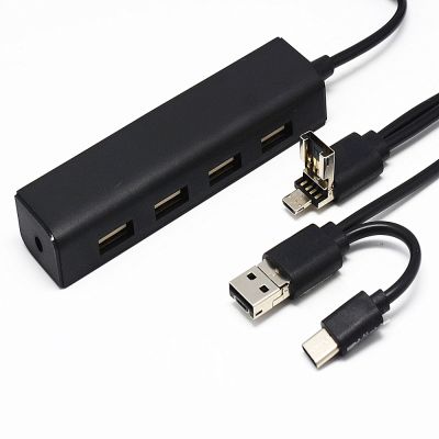 ✿◘▨ Type C HUB 4 Port USB 2.0 OTG Hub 3 in 1 Interface USB High Speed Splitter Multi Hub for Computer PC Android Phone Tablet