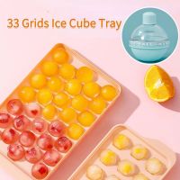 【cw】 33 Grids Tray Round Maker Plastic Mold with Lids for Whiskey Cocktail Cold Drink