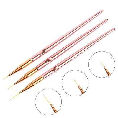 Nail Art Stripe Gel Brush Rose Gold Metal Line Thin Nail Brush 7/9/11mm Size Pen Tool