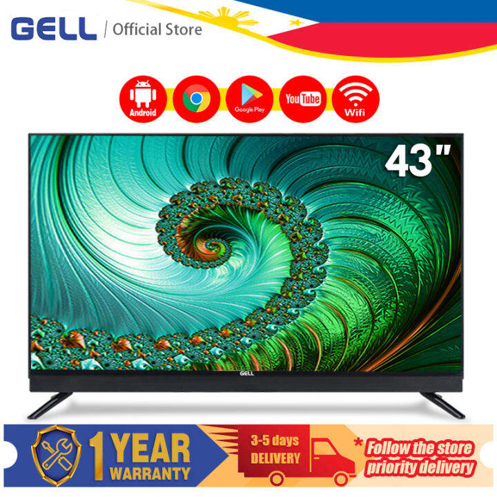 GELL 43 inch tv sale smart tv flat screen tv NetflixYoutube Android TV