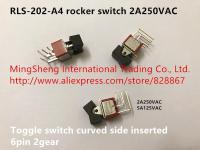 Original new 100 RLS-202-A3-00 RLS-202-A4 rocker switch toggle switch curved side inserted 6pin 2 file 3 file ON-ON ON-OFF-ON