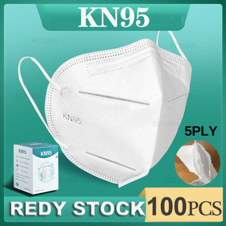 【With Box】50/100/250 pcs 5ply kn95 face mask kn95 white face mask