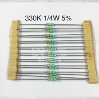 20ชิ้น 300K 1/4W 5% Resistor ตัวต้านทาน 330 กิโลโอห์ม 1/4 วัตต์ ความความผิดพลาด +-5% อะไหล่อิเล็กทรอนิกส์