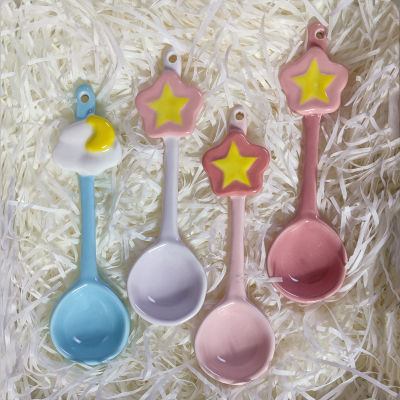 Hand-painted Star Spoon Dessert Spoon Small Soup Spoon Ceramic Spoon Hand-painted Spoon Childrens Spoon