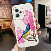 เคสโทรศัพท์สำหรับ Redmi Note 12 5G Xiaomi Poco X5 5G บางเบาผิวสัมผัสดอกไม้กระจอกเคสหลังหนังซิลิโคน PU ปกหนังเคสโทรศัพท์