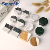 ▩▤ Brass Marble Furniture Handles Stylish Kitchen Cabinet Knobs Drawer Pulls Patchwork Wood Door Handles and Knobs Decoration