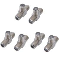 6 PCS 2-Way F-Type Combiner TV Coaxial Connectors RF Adapters Joiners