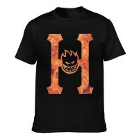 Novelty Tshirts Huf Worldwide Spitfire Flaming H Skate Funny Pattern Printed Tee