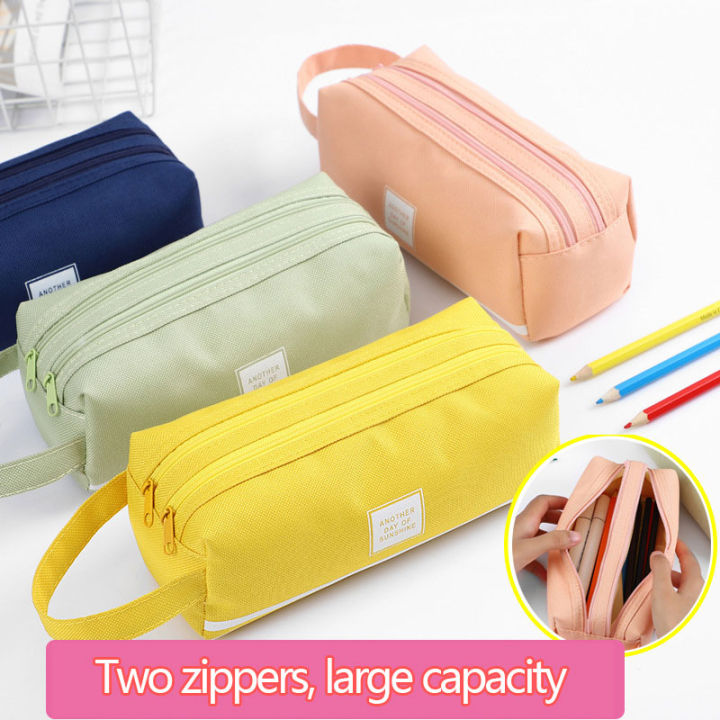 Large capacity school pencil case Double layers organizer | Lazada PH