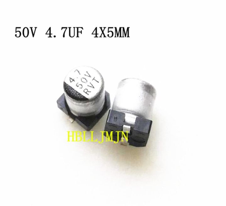 50pcs-50v-4-7uf-4x5-4mm-smd-chip-aluminum-electrolytic-capacitor-4-5-4mm-electrical-circuitry-parts