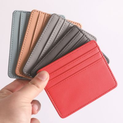 hot！【DT】❄✳❍  1Pcs Pu Leather ID Card Holder Color Bank Credit Slot Wallet Men Business Cover