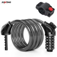 Xunting Mountain Bike Lock Electric Stainless Steel Password Fixed Portable Anti Theft Steel Wire Chain Lock Bike Accessories Locks