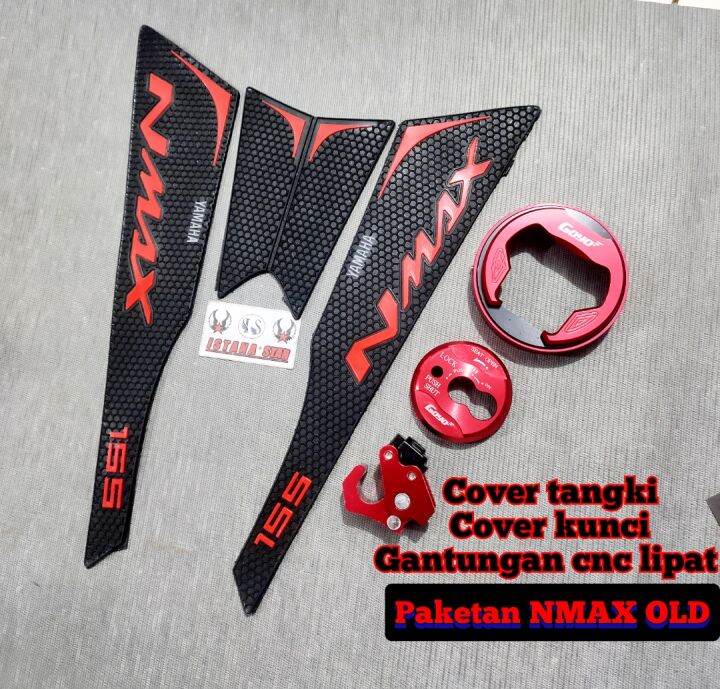 Paket Tankpad Yamaha Nmax Warna Merah Tulisan Merah Tank Pad Yamaha Nmax Yamaha Nmax Lama