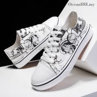 CODkuo0186 OCEAN 35-44 Plus Size ONE PIECE Canvas Shoes Couple Low Top Graffiti Sneakers