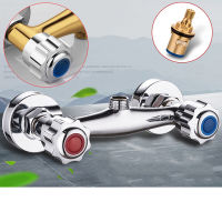 Vestudio ss Bath Shower Faucet Mixer Double Handle Wall Mounted hot cold water bathroom tap shattaf valve chrome plated