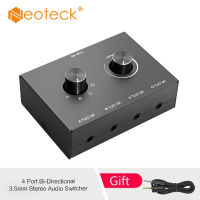 Neoteck 4พอร์ต3.5มม.Switcher ไม่จำเป็นต้องใช้ไฟภายนอก4อินพุต1เอาท์พุท/1อินพุต4เอาต์พุต4 Way ตัวแยกสัญญาณเสียง Switcher สำหรับลำโพงรับสัญญาณหูฟัง Manual Selector Splitter กล่องการแบ่งปันเสียง