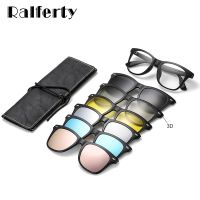 Ralferty Magnetic Sunglasses Women Clip On Sunglass Men Polarized UV400 High Quality TR90 3D Night Vision Prescription Glasses