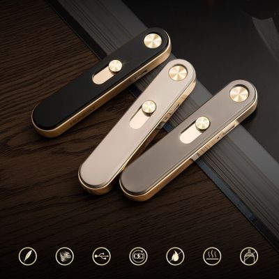 ZZOOI USB Lighter Metal Recharable Electronic Lighter Mens Gift Portable Lighter Gadgets For Men Outdoor Survival Tool