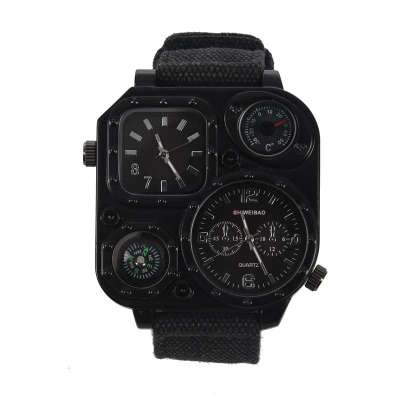 SHIWEIBAO Men Dual Time Zone Quartz Wrist Watch with Compass