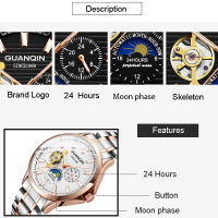 GUANQIN Tourbillon Mechanical Men S Watches Top nd Waterproof Clock Men Business Automatic og Watch Relogios Masculinohot