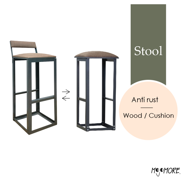 MOJOMORE® Metal Short Stool, Stool Chair Cushion Stool Plastic Stool
