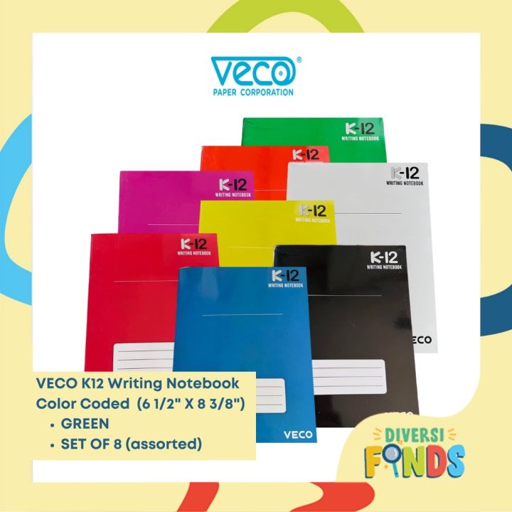 3/8　K-12　Notebook　8's　VECO　x　Grade　Lazada　Paper　Coding　and　Thick　Color　3's　WRITING　1/2　6's　PH