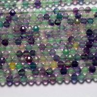 Meihan natural charms colorful fluorite faceted round 4-4.5mm (3strands/set) nice loose beads for jewelry making Cables