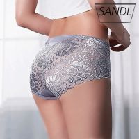 【cw】 SANDL Women  39;s Cotton Panties Mid Waist Hollow Female Briefs Hip Lift Underpants Size