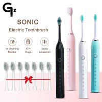 HOKDS NEW GeZhou Sonic Electric Toothbrush N105 set USB Charge Toothbrushes case for Adult with tooth brush Heads 5 Mode Smart Time