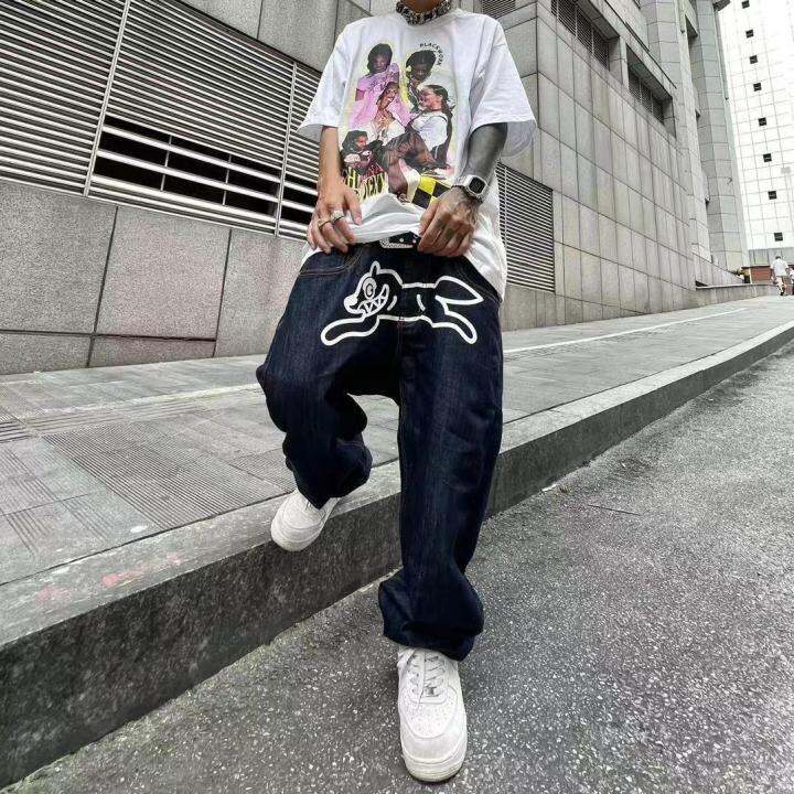 High Street Hip Hop Retro Mens Denim Pants Billionaire Boys Club Straight  Loose Denim Trousers Ropa Dog Streetwear Y2k Jeans Men | Lazada