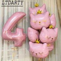 【Fun party】ใหม่สีดำ PinkCat อลูมิเนียมเด็ก BoysBirthday พรรควาเลนไทน์39; S วันตกแต่งอุปกรณ์ตกแต่งงานแต่งงาน