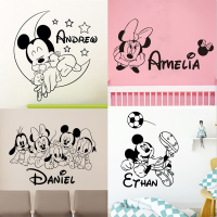 Free Custom Name Vinyl Wall Sticker Disney Mickey Mouse Football Nursery Kids Room Boy Girl Bedroom Accessories Home Decoration