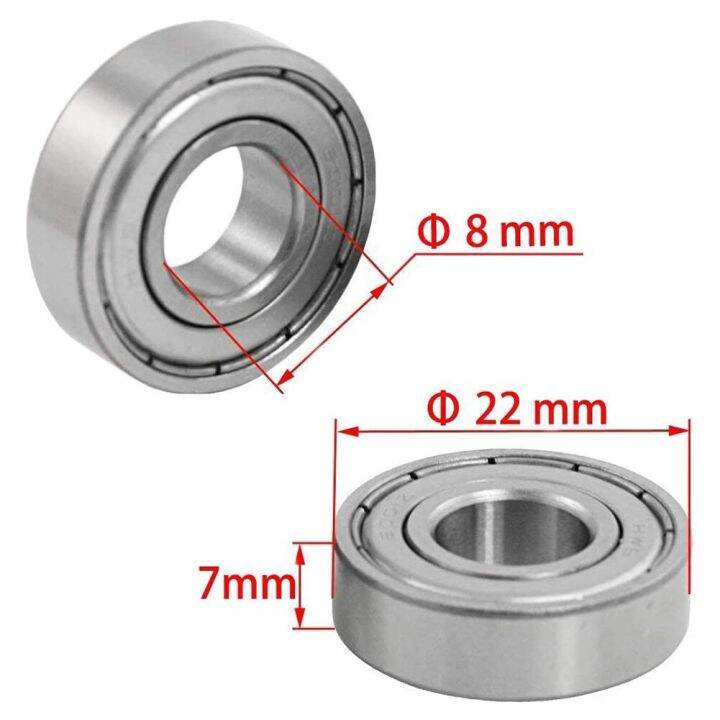 ตลับลูกปืนเม็ดกลม608zz-20ชิ้นแบริ่งขนาดเล็กร่องลึก-abec-7-8x22x7มม-สำหรับรถสคูเตอร์แบบมีกระดานสเกต