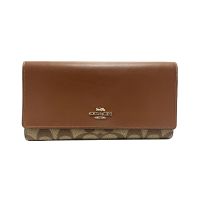 กระเป๋าสตางค์ COACH C5966 SLIM TRIFOLD WALLET IN SIGNATURE CANVAS (IME74)