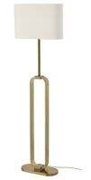 UPPVIND Floor lamp, brass-plated/white, 150 cm (อุปป์วินด์ โคมไฟตั้งพื้น , ชุบทองเหลือง/ขาว, 150 ซม.)