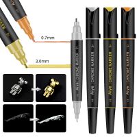 Double Liquid Mirror Marker 0.7/3.0mm Gold Silver Pen DIY Reflective Paint Pens Chrome Finish Metallic Art Craftwork Pen Highlighters Markers