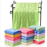 【Malaysia Ready Stock】70x140cm Microfiber Absorbent Bath towels Cartoon Bear Rabbit Microfiber Tuala Mandi 毛巾