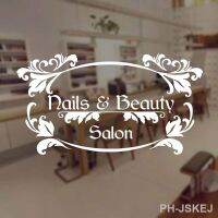 ₪●✲ Nails Beauty Salon Sign Window Sticker Vinyl Nails Art Manicure Decor Shop Wall Decals Removable Mural Custom Shop Name A513