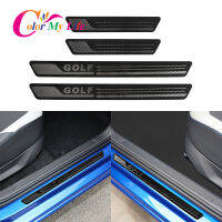 Color My Life Carbon Fiber Car Door Sill Scuff Plate Welcome Pedal Trim Sticker for Volkswagen VW Golf 6 7 MK6 MK7 2008-2019