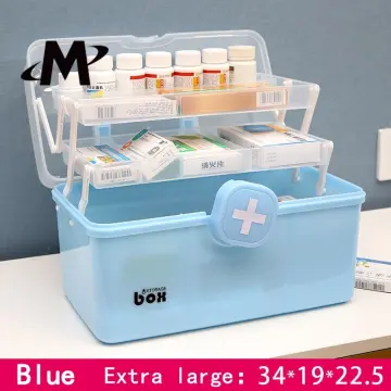 3/2 Layer Portable First Aid Kit Storage Box Plastic MultiFunctional Family Emergency  Kit Box with Handle 