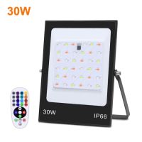 ไฟ Led แบบบางพิเศษ Rgb 220V Ip66สปอตไลต์สะท้อนแสง30W/50W/100W/200W Smd 2835ไฟกลางแจ้งพร้อมรีโมทคอนโทรล