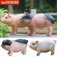 QU333699 ของขวัญ Farmyard ของตกแต่งบ้าน ลานสนามหญ้า รูปปั้นหมูจำลอง โมเดลสัตว์ ประติมากรรมลูกหมูสีชมพู ตุ๊กตาหมู