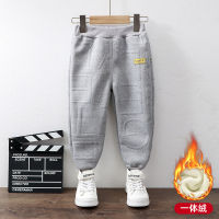 Childrens Sport Pants New Boys and Girls Baby Single-Layer Fleece-Lined Fleece Padded Pants Children Fall and Winter Outer Wear Casual Sweatpants