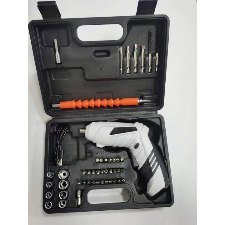 Zeus Rechargeable Cordless Drill Driver Kit with LED Light 47PCS Tool