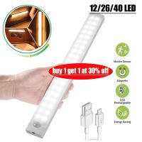 USB Rechargeable LED PIR Motion Sensor Light Strip Wireless Cabinet Closet Lamp Intelligent Human Body Induction Light Bar Night Lights